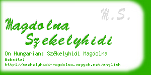 magdolna szekelyhidi business card
